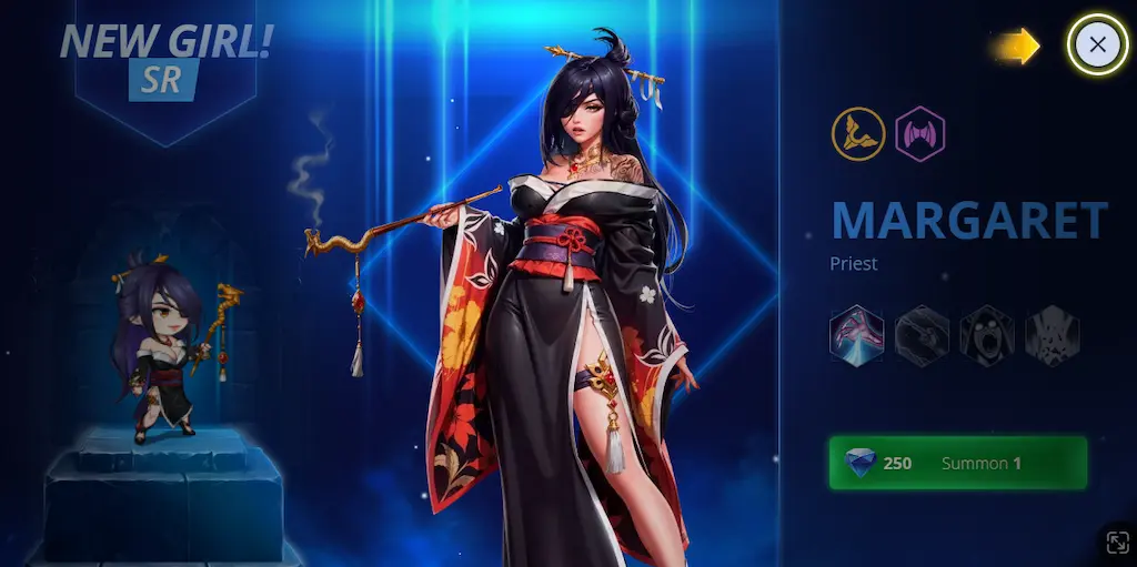 Eroin fantasy geischa in posa sensuale nel gioco Booty Heroes 2025