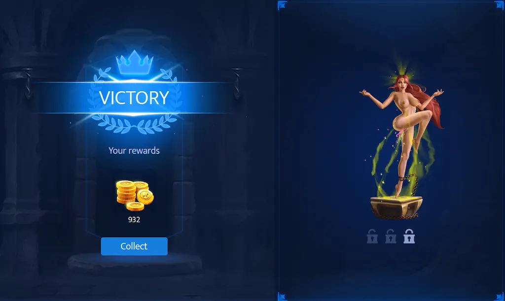 Livello con guerriero e ragazza da salvare nel gioco Dirty League, con principessa sexy in evidenza.