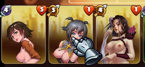 Guerriera sexy con carte magiche in Cunt Wars – gioco erotico fantasy