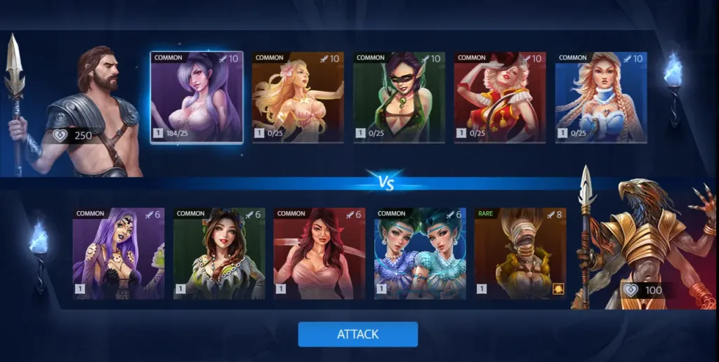 Personaggi sensuali in Dirty League: curve, outfit provocanti e animazioni hot