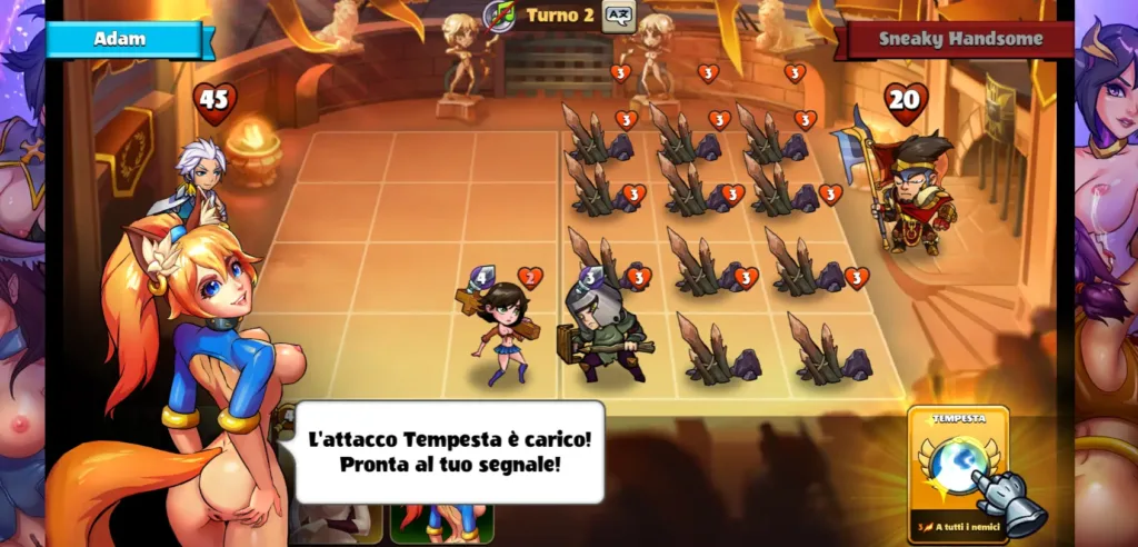 Scontro tra due personaggi sensuali in Cunt Wars, gioco di carte per adulti