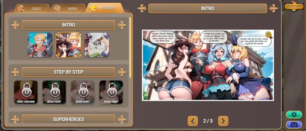 Personaggi collezionabili in stile anime del gioco Fap Titans 2025