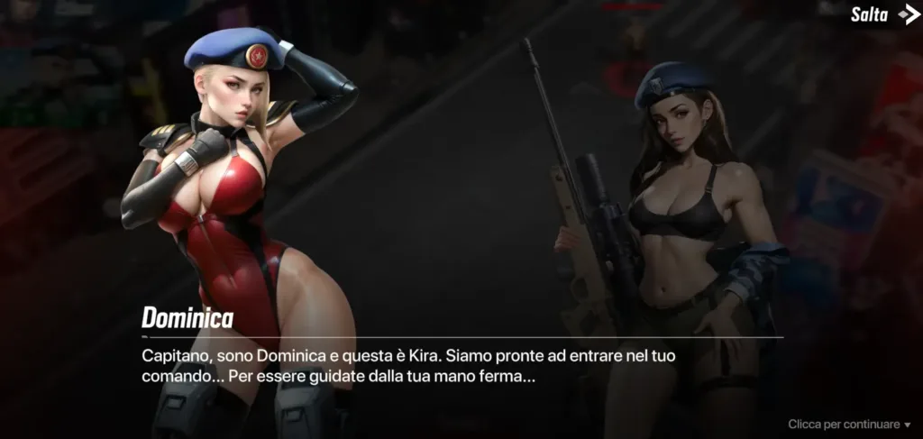 Interfaccia fantasy del clicker game erotico Lust Goddess