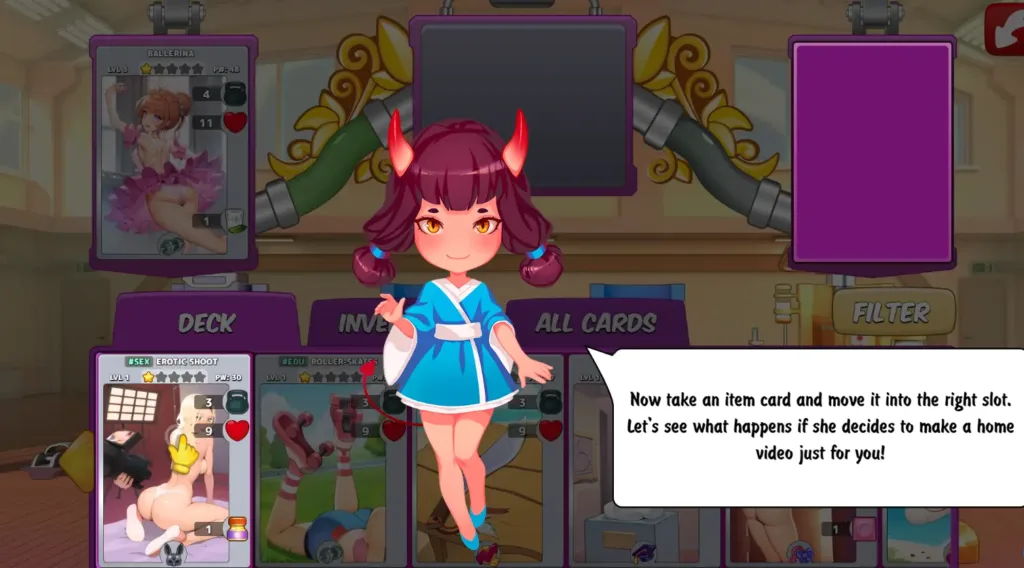 Screenshot dei dialoghi interattivi e seduttivi in Town of Sins