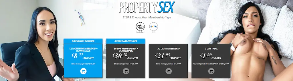 Offerte abbonamento Property Sex 2025 con opzioni mensili e prova a 1€