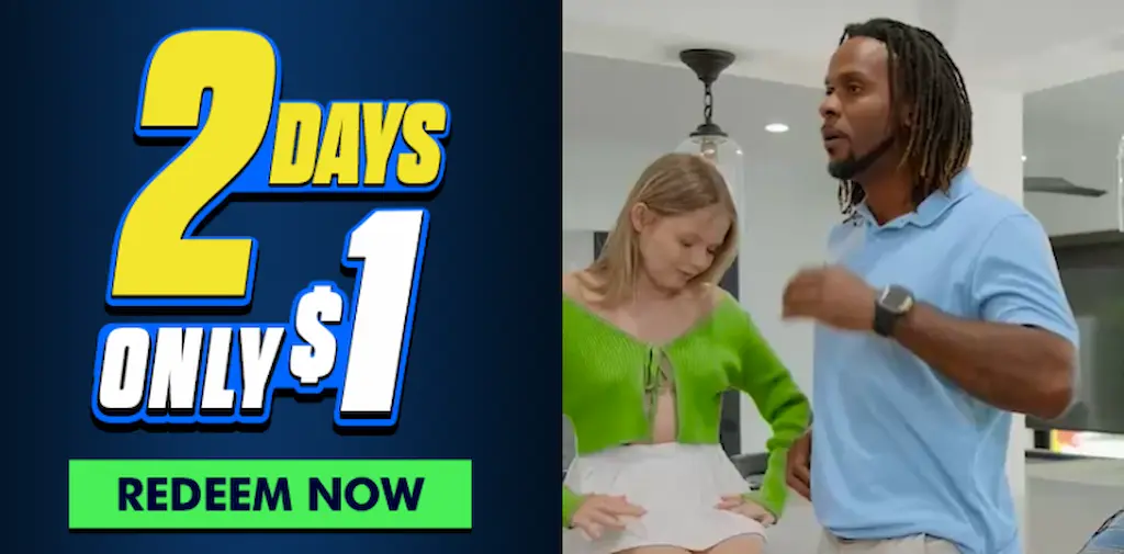 Offerta esclusiva Reality Kings 2025 con ragazza bionda e attore afroamericano