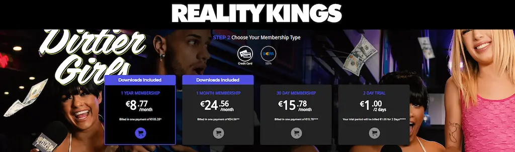 Prmozioni e offerte di abbonamento per accedere a Reality Kings 2025