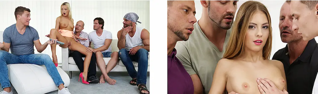 Scena di gruppo esplicita su Doghouse Digital