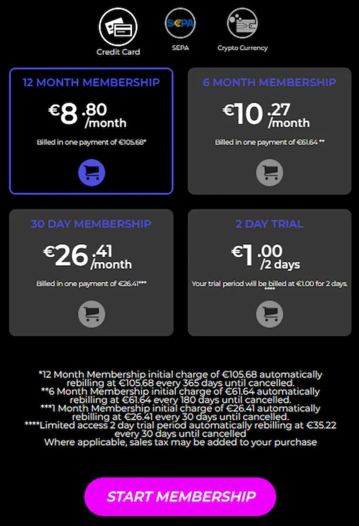 Piani di abbonamento per Mommy Got Boobs 2025 su Reality Kings: prova gratuita, mensile, semestrale e annuale, con vantaggi esclusivi in HD e 4K.