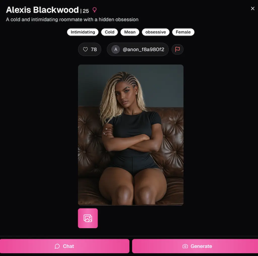 Alexis Blackwood su OurDream AI 2025, coinquilina fredda e affascinante generata dall’intelligenza artificiale erotica – esempio di gioco erotico con AI e AI girlfriend italiana
