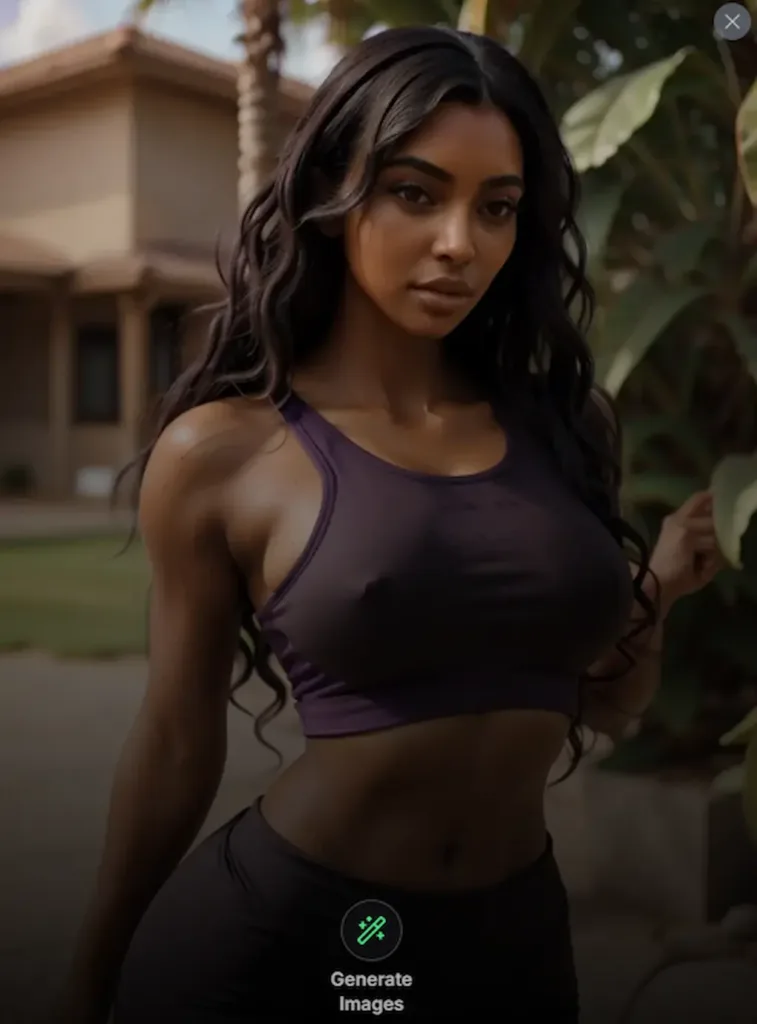 Screenshot GPT Girlfriend 2025 con un personaggio AI femminile in abbigliamento sportivo, esempio di chatbot realistico creato per roleplay e conversazioni immersive
