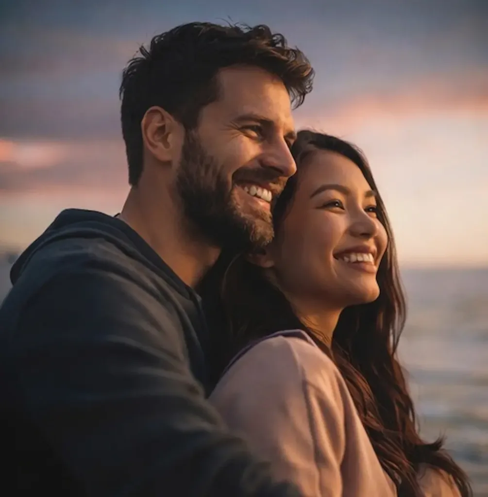 Coppia che guarda verso il futuro simbolo dell’evoluzione degli app sex toys Lovense 2026